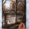 Autumn Landscape Painting in 5 simple colors | Oval Brush Painting Techniques Step by Step 03