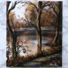 Autumn Landscape Painting in 5 simple colors | Oval Brush Painting Techniques Step by Step 03