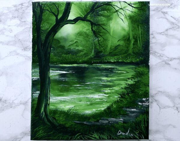 LITTLE POND ACRYLIC PAINTING