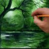 LITTLE POND ACRYLIC PAINTING