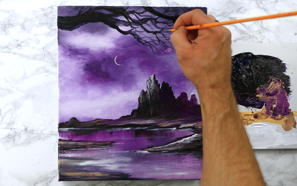 Exclusive Art Video Tutorial - Mountain Star - Oval Brush Painting ...