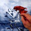 red and white rose by Dranitsin UrArtStudio Acrylics Oval Brush Painting Techniques 01