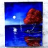 red tree white boat DRANITSIN PAINTING