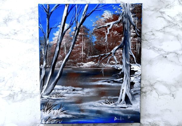 snow covered trees painting 02