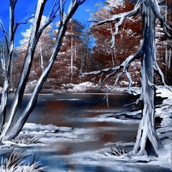 snow covered trees painting 02
