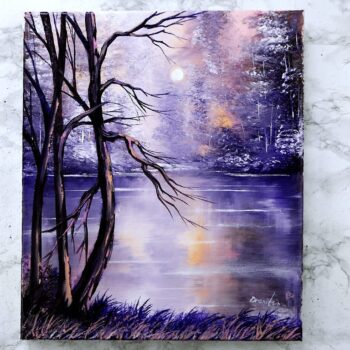 purple landscape painting dranitsin 01