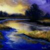 sunset shoreline landscape painting 04