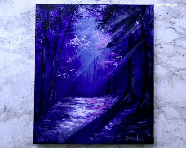 moonlight path acrylic painting urartstudio 1