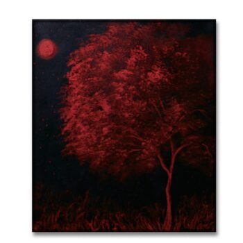 red tree acrylic landscape painting by urartstudio.com