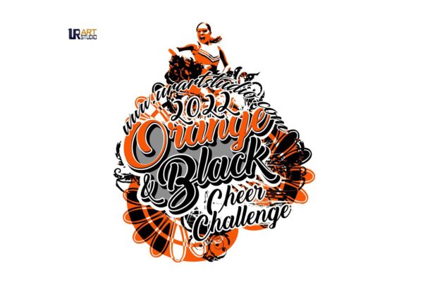 ORANGE BLACK CHEER CHALLENGE 2022 DOWNLOADABLE LOGO DESIGN