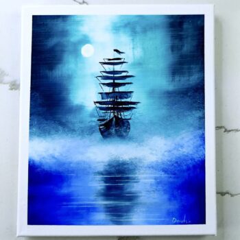 SAILING SHIP AT MOONLIGHT