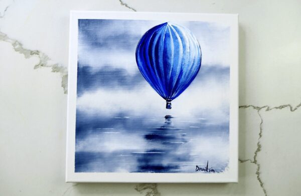 blue hot air balloon painting 4