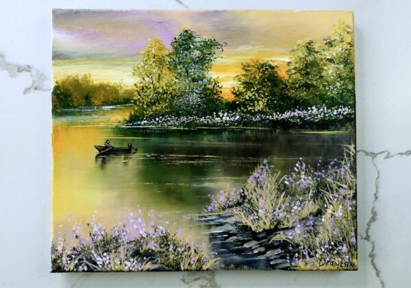 LAKESIDE FLOWERS PAINTING