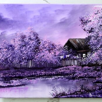 lavender sunrise painting 2