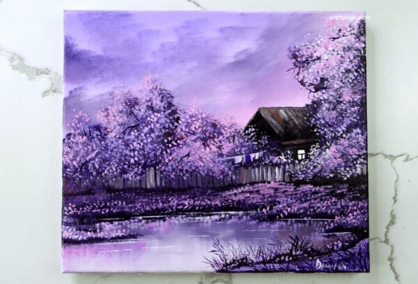 lavender sunrise painting 2