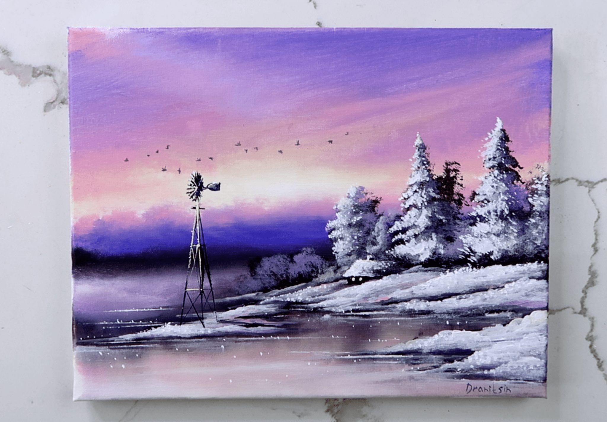 beyond the horizon winter landscape painting 2