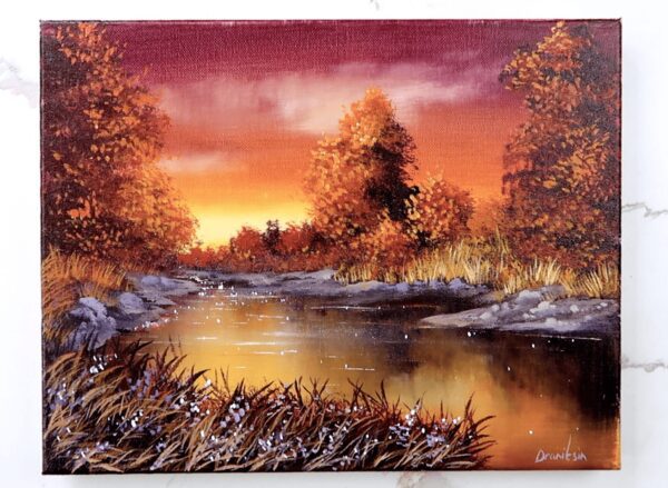 brilliant sunset landscape painting 2