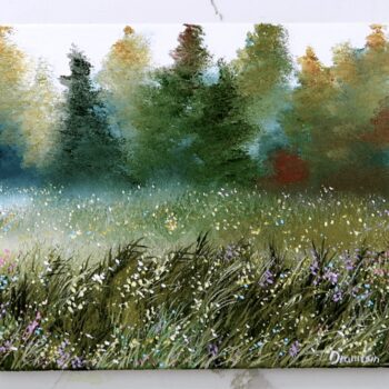 filed of wildflowers acrylic landscape painting 2