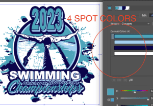 4 SPOT COLORS VECTOR LOGO DESIGN FOR PRINT SWIMMING EVENT