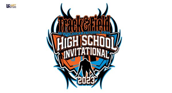 TRACK AND FIELD HIGH SCHOOL INVITATIONAL 2023 VECTOR LOGO DESIGN FOR PRINT