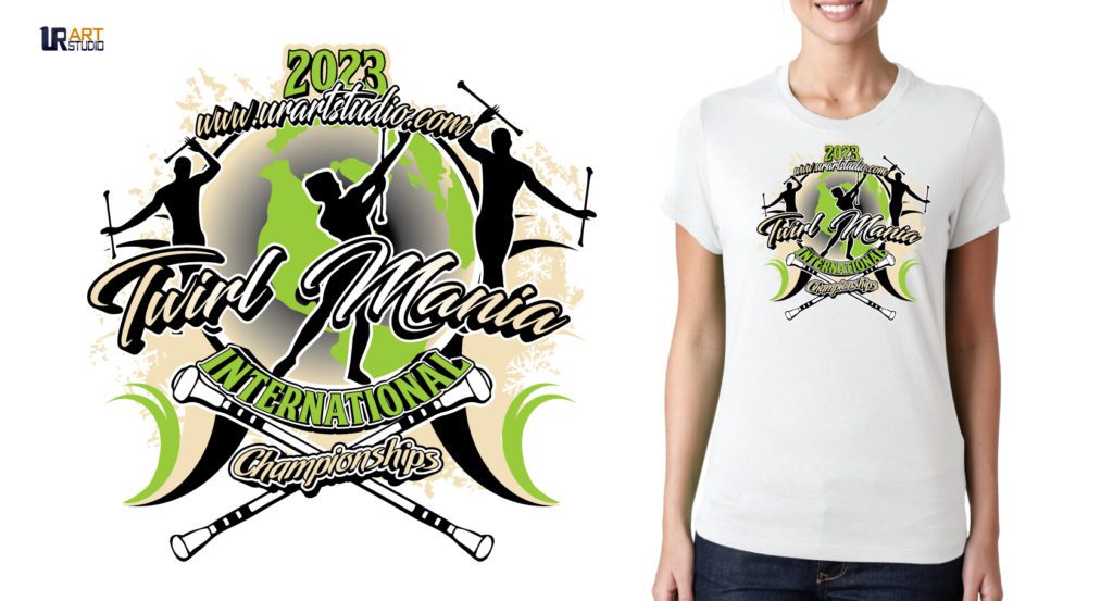 TWIRL MANIA INTERNATIONAL CHAMPIONSHIPS VECTOR LOGO DESIGN FOR PRINT 2023