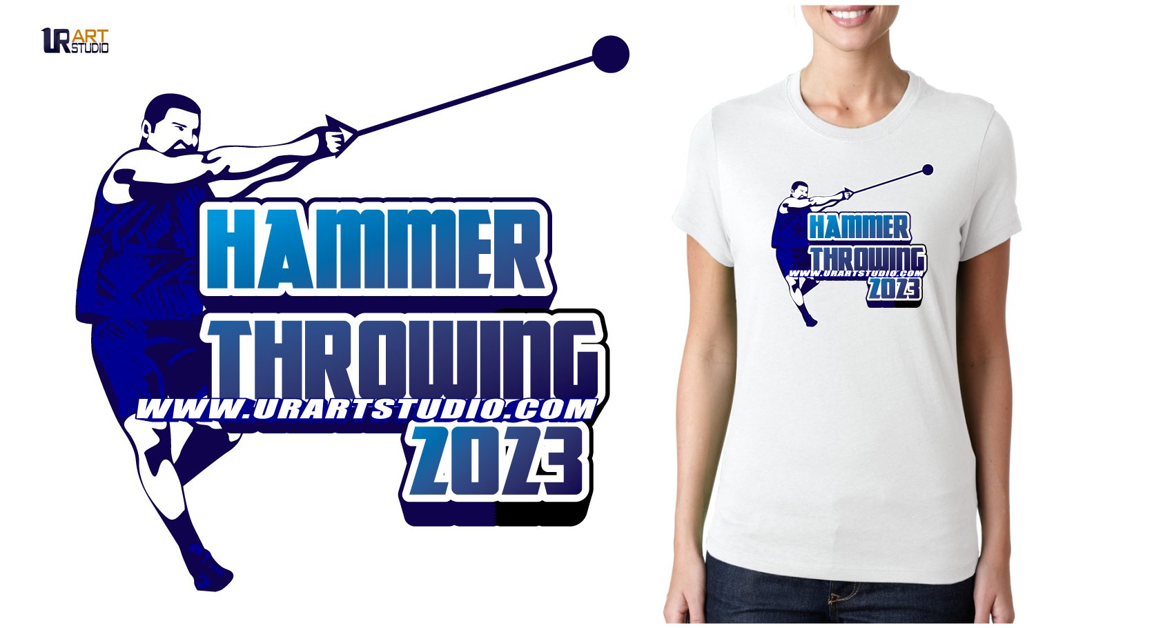 2023 HAMMER THROWING VECTOR LOGO DESIGN COLOR SEPARATED