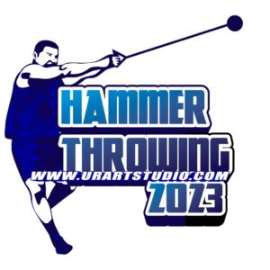 2023 HAMMER THROWING VECTOR LOGO DESIGN COLOR SEPARATED