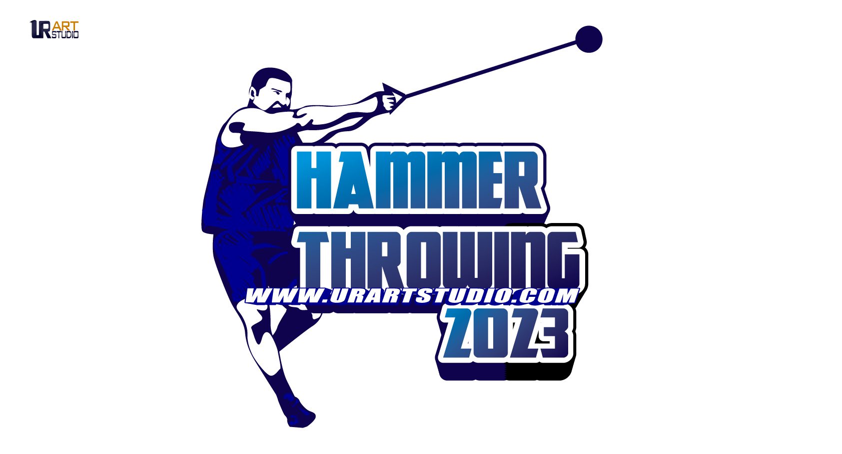 2023 HAMMER THROWING VECTOR LOGO DESIGN COLOR SEPARATED