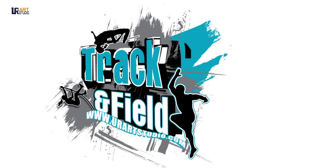TRACK AND FIELD VECTOR LOGO DESIGN COLOR SEPARATED FOR PRINT