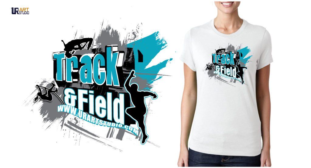 TRACK AND FIELD VECTOR LOGO DESIGN COLOR SEPARATED FOR PRINT