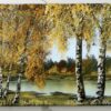 birch tree shore acrylic landscape painting 2