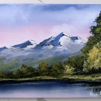 misty mountain lanDscape painting 4