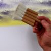 purple clouds boat big tree landscape acrylic painting 1