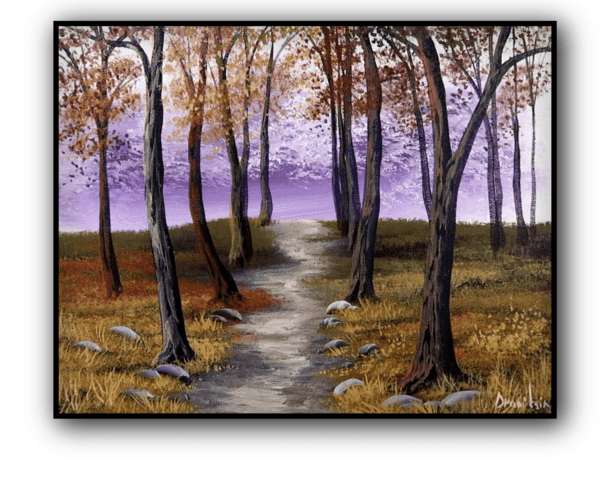 woodland path acrylic landscape painting by urartstudio.com