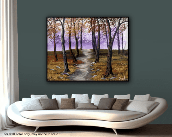 woodland path acrylic landscape painting by urartstudio.com