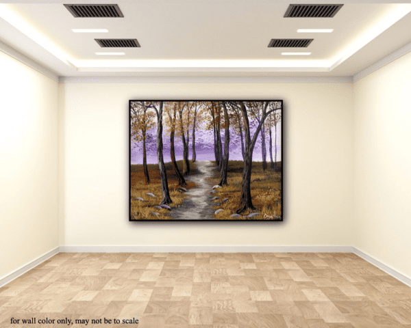 woodland path acrylic landscape painting by urartstudio.com