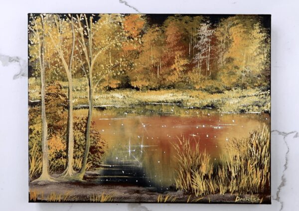 yellow landscape black canvas painting 2