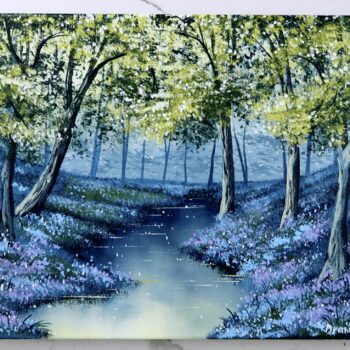 hills of flowers acrylic landscape painting 5