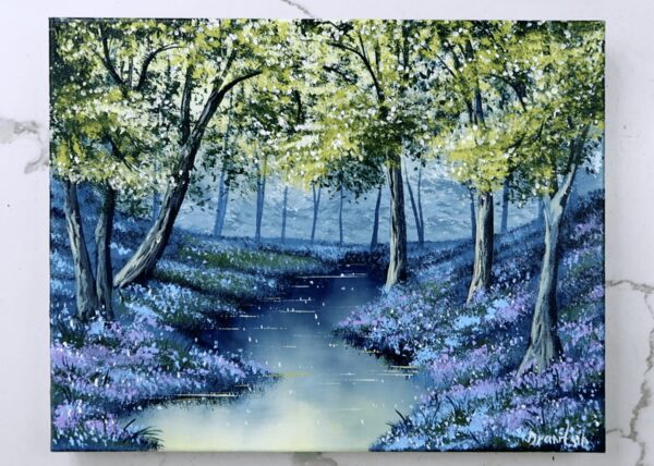 hills of flowers acrylic landscape painting 5