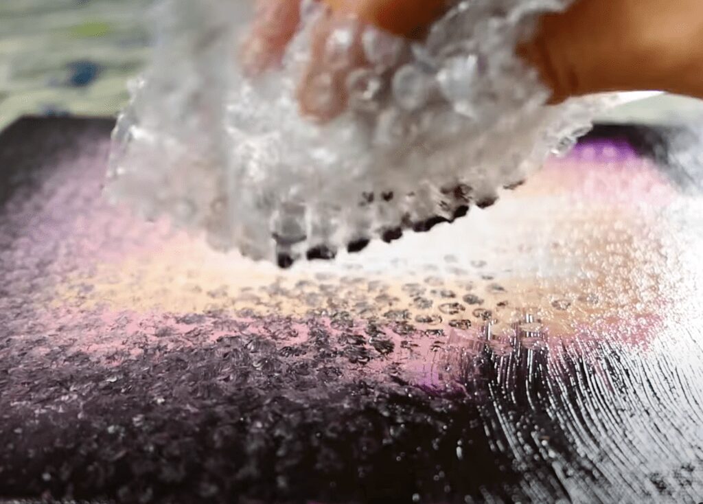 bubble wrap application by urartstudio acrylic painting tips 10