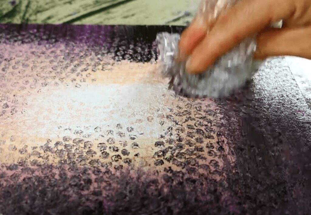 bubble wrap application by urartstudio acrylic painting tips 10