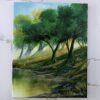 green tree on hill acrylic landscape painting