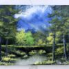 happy bridge acrylic landscape painting 2
