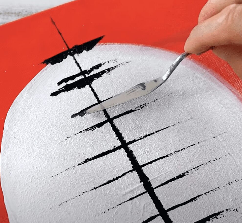 how to paint straight lines using palette knife acrylic painting techniques for beginners 10