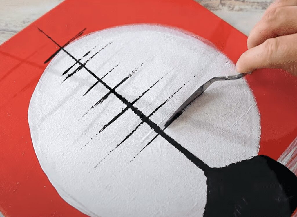 how to paint straight lines using palette knife acrylic painting techniques for beginners 10