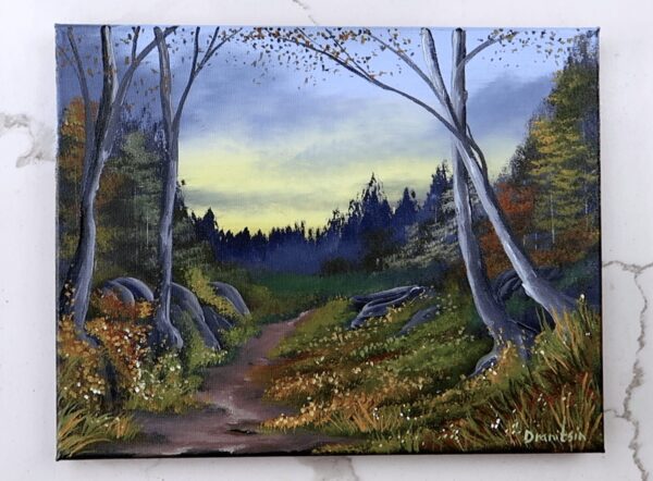 path to dawn acrylic landscape painting 1