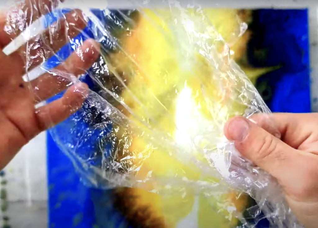 plastic wrap water splash acrylic effect painting tips for beginners 1