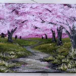 blossom trail path acrylic landscape painting 2