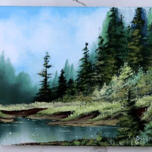 into the sunshine acrylic landscape painting 1