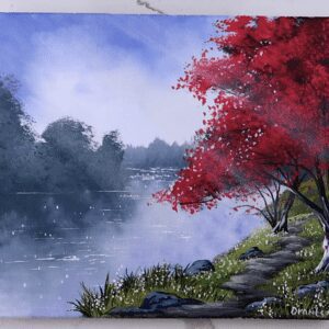 basking in the sunlight acrylic landscape painting